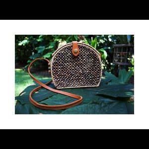 Rattan bag purse handmade